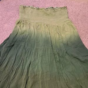 Green ombré strapless dress